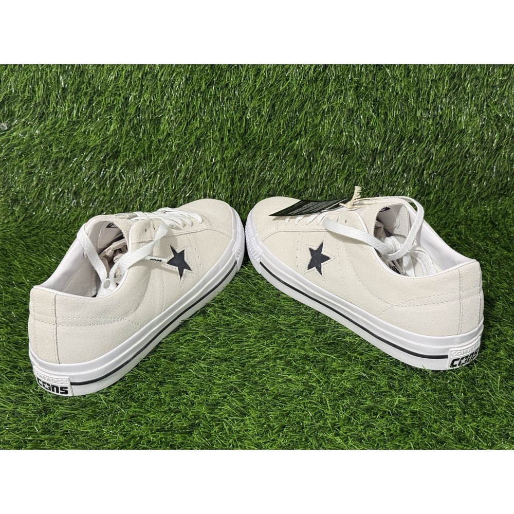 Converse One Star Pro OX Men's 10.5 Suede Egret/White/Black Low Top Sneakers New - Picture 7 of 9